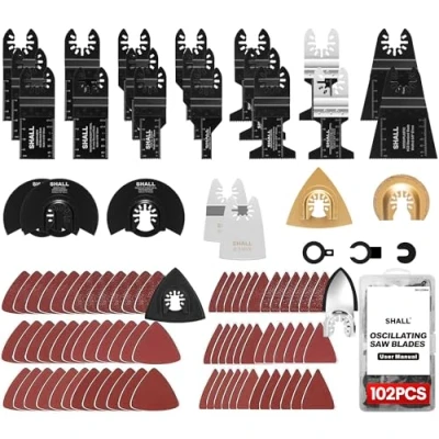 Afbeelding van SHALL 102pcs Oscillerende Multitool Blades Accessoires Kits met Opbergkoffer