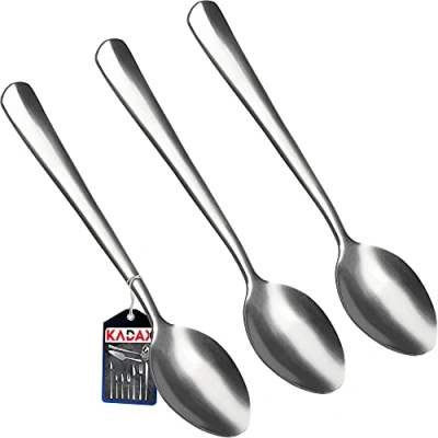 Afbeelding van KADAX Theelepels van roestvrij staal, set 3, minimalistische mokkalpels, koffielepel, taartlepel, dessertlepel, theelepelset, universele lepel (L: 12 cm, zilver)