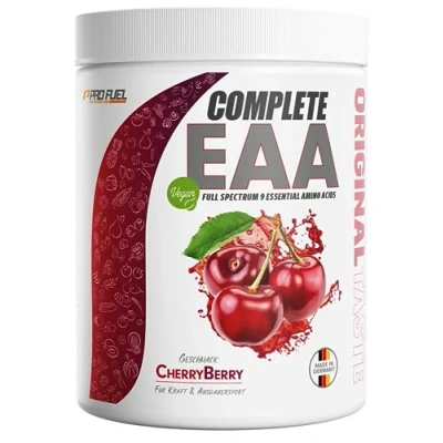 Afbeelding van EAA poeder 500g KERS 12.500mg essentiële aminozuren ongelooflijk lekker en verfrissend compleet met alle 9 EAA&#039;s incl. histidine vegan