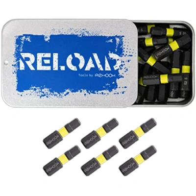 Afbeelding van Rehook Reload 25x H5&#039;s 25mm Impact Schroevendraaier Boor Driver bits Set H5 Hex Inbusgereedschap voor Dewalt, Milwaukee, Bosch, Sabrecut en anderen (H5)