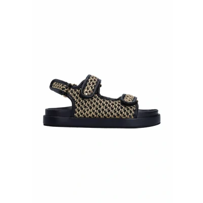 Afbeelding van Sacha sandalen beige/zwart