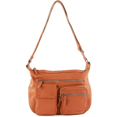 Afbeelding van FREDsBRUDER Leren Schoudertas Utility Collection Zippi Bag Dark Honey Bruine