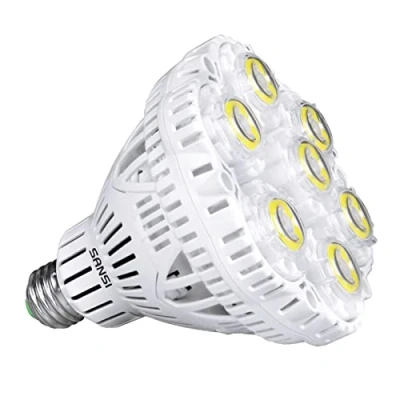 Afbeelding van SANSI 40 W LED gloeilamp E27 koud wit 5000 K 5500 LM 450W komt overeen met lamp voor keuken, werkplaats, garage, binnenplaats, niet dimbaar