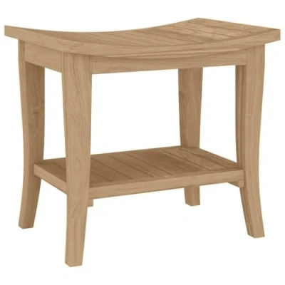 Afbeelding van vidaXL Badkamertafel 45x30x45 cm massief teakhout, badkamerkastje, badkamer tafel, handdoekenhouder, kastje, badkamertafeltje