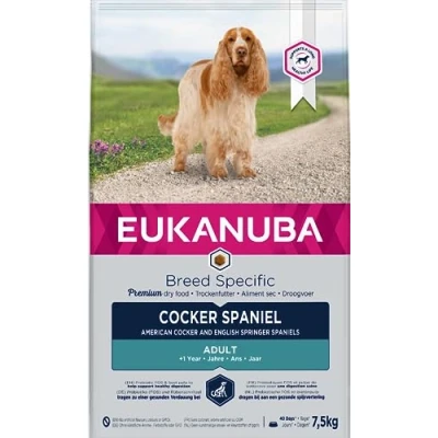 Afbeelding van EUKANUBA Breed Specific droog premium hondenvoer met kip voor volwassen honden optimaal afgestemd op de behoeften van Cockerspaniëls, 7,5 kg