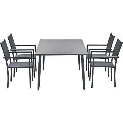 Afbeelding van Garden Impressions Moon tuinset 5 delig donker grijs Senna tuintafel 180x100 cm