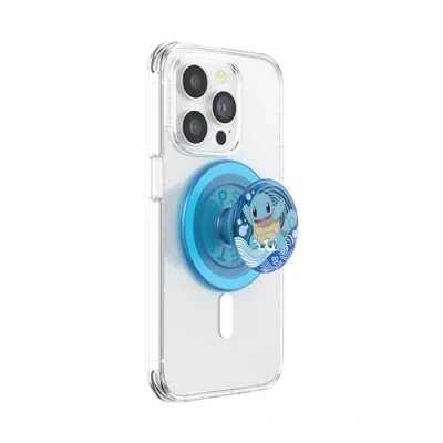 Afbeelding van PopSockets: PopGrip voor MagSafe Uittrekbare Greep en Standaard Smartphones Hoesjes met een Verwisselbare Top Adapterring Inbegrepen Pokémon Squirtle Water