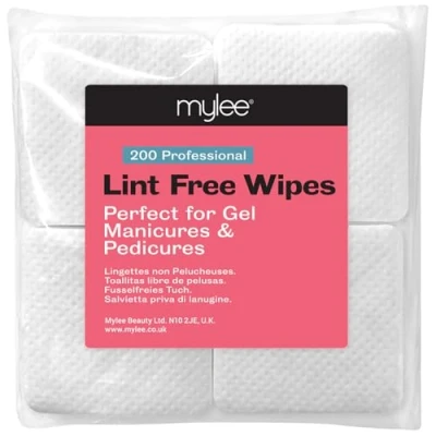 Afbeelding van Mylee Pluisvrije nageldoekjes, zachte, absorberende reinigingsdoekjes voor manicure en pedicure, voorbereiden, reinigen afwerken van gelnagellak, professioneel thuisgebruik, 200 stuks