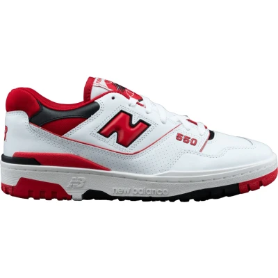 Afbeelding van New Balance BB550 Unisex Sneakers laag, Maat: 45, White/red Leer en textiel