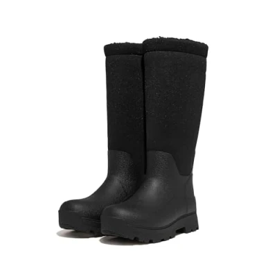 Afbeelding van Fitflop Wonderwelly RAIN Boots Regenlaarzen, Dames, Maat: 38, Black Textiel/ synthetisch