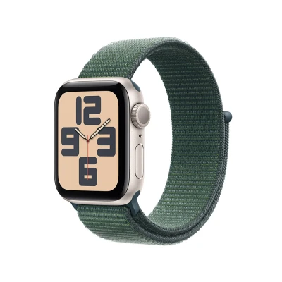 Afbeelding van Apple Watch SE 40mm Starlight Aluminium Lake Green Sport Loop (130 200mm)
