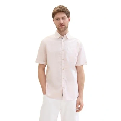 Afbeelding van TOM TAILOR heren overhemd, 36363 Coral Rose onregelmatige structuur, L