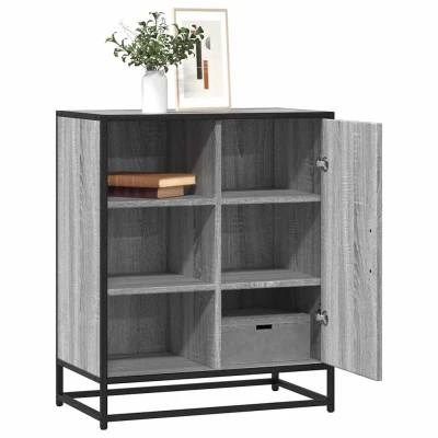 Afbeelding van vidaXL Dressoir 62x35x76 cm bewerkt hout grijs sonoma eikenkleurig