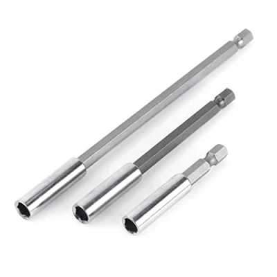 Afbeelding van Akozon Magnetische Schroevendraaier Bithouder, 3 stuks 1/4 inch 60/100/150 mm Elektrische Boor Zeskantbit Bits Houder Uitbreiding Bar Bithouder Schachtgereedschap