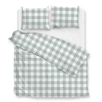 Afbeelding van Dekbedovertrek Zo! Home Quattro di Lino Mint Green Katoen 240 x 200 / 220 cm Lits Jumeaux