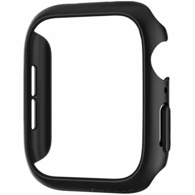 Afbeelding van Apple Watch 40 mm Hoes: Spigen Thin Fit Case Backcover,Hardcase,Bumper Zwart Kunststof Smart Covers