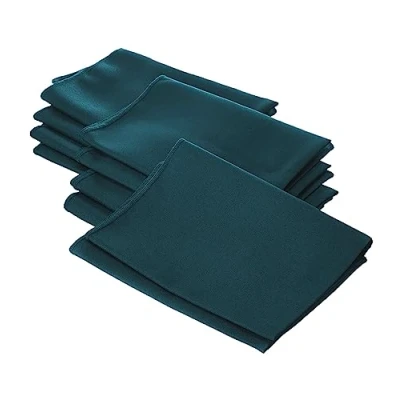 Afbeelding van LA Linen 10 pack poly poplin servet, zachte stoffen servetten, wasbare herbruikbare vlek en rimpelbestendigheid tafelservetten voor diner, bruiloft, feesten, 18 bij inch, Teal Dark