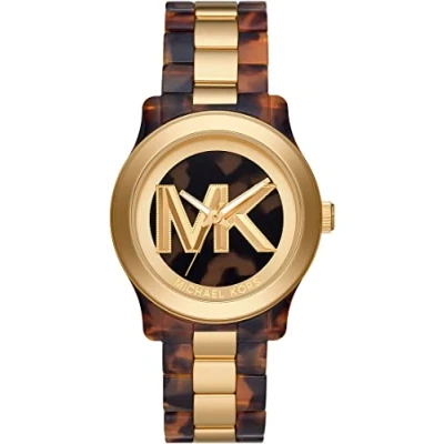 Afbeelding van Michael Kors horloge MK7354 Runway bruin