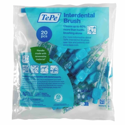 Afbeelding van TePe Interdentale Ragers Original 0,6 mm Blauw zakje à 20 stuks