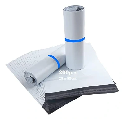 Afbeelding van HVDHYY Plastic verzendzakken, 200 stuks, B4, 250 mm x 350 folieverzendzakken, nieuw materiaal, waterdicht, zelfklevend en ondoorzichtig, wit