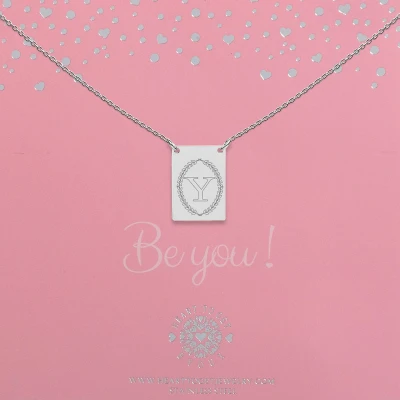 Afbeelding van Heart to Get Zilveren Kettingen Initaal Y Letter ketting Initialen Plaatje met initiaal en krans
