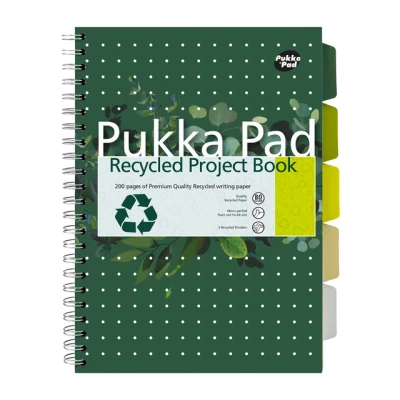 Afbeelding van Projectboek Pukka Pad Recycled A4 lijn 5 tabs 4 gaats 200 pagina&#039;s 80g