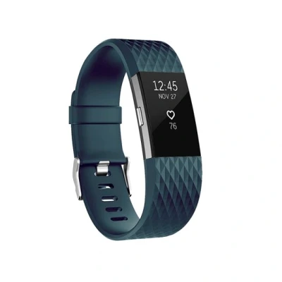 Afbeelding van Fitbit Charge 2 siliconen bandje Maat: Large Grijsblauw