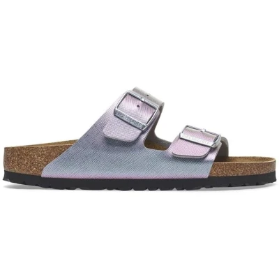 Afbeelding van Birkenstock Arizona BS Slippers Saffiano Iridescent Viola Regular Fit Maat 41 Unisex