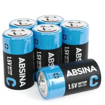 Afbeelding van ABSINA 6 x Baby C batterijen 1,5 V alkaline duurzame LR14 voor zaklamp, speelgoed UVM batterij V, C, babycelbatterijen