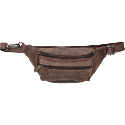 Afbeelding van Hide &amp; Stitches Idaho Azure Heuptas donkerbruin Leren tas Heuptasje