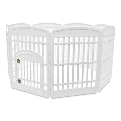 Afbeelding van Iris Ohyama, Park, Behuizing met 8 panelen en 1 afsluitbare kunststof deur, L159.1 x D159.1 H87.5 cm, Opvouwbaar, Binnen/buiten, Voor honden, konijnen katten, CI 908, Beige