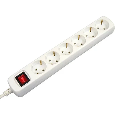 Afbeelding van Tafelcontactdoos 6V + RA 1,5 meter 3x1,0mm wit schakelaar