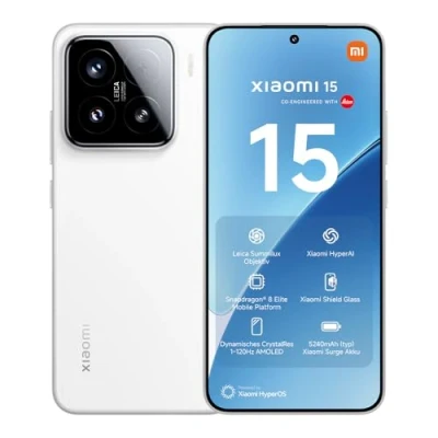 Afbeelding van Xiaomi 15 Smartphone, 12+512GB, wit, 50MP Leica hoofdcamera, 5240mAh batterij, 90W HyperCharge, HyperAI (oplader niet inclusief)