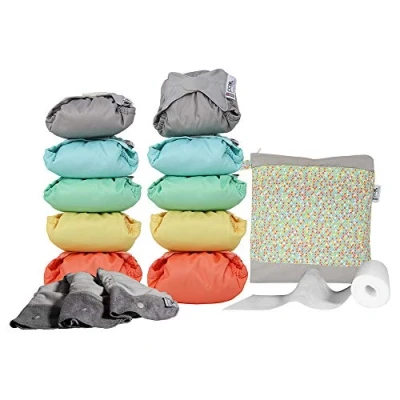 Afbeelding van Close 347100 Pop In verpakking met 10 V2 bamboeluiers, pastelkleuren, 500 g
