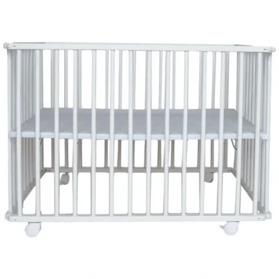 Afbeelding van Prénatal Basis Babybox Inklapbaar Baby Box Kinderbox op Wieltjes 100 x 75 cm Wit