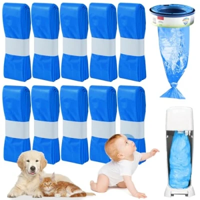 Afbeelding van navulzakken luieremmer, 10 stuks babyluieremmer, geurende kattenbakvulling, compatibel met Dekor Plus/Korbell Slim (Blauw)
