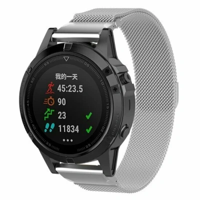 Afbeelding van Milanese bandje Zilver Garmin Fenix 8 47mm RVS