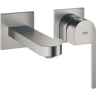 Afbeelding van Grohe plus wastafelmengkraan m size wand eengreeps 2 gats g1 147mm uitloop vast hard graphite geborsteld 29303al3