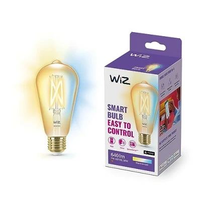 Afbeelding van WiZ Edison Filament Lamp E27 Warm tot Koelwit Licht Slimme LED 50 W Goud Verbind met Wi Fi Gemakkelijk te Bedienen