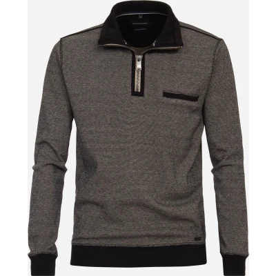 Afbeelding van Casa Moda Casual Fit Half Zip Sweater beige, Effen