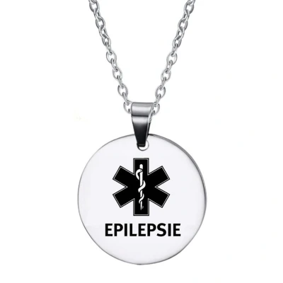 Afbeelding van Ketting Rond RVS Zilver Epilepsie