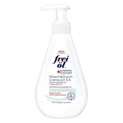 Afbeelding van frei öl MED Wash &amp; Shower Cream pH 5,5 zeepvrij, hydraterend, effectieve en zachte lichaamsverzorging, huidneutraal, geur, 250 ml