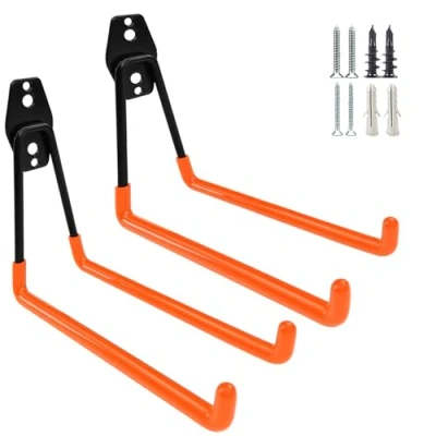 Afbeelding van PYBTOOL Robuuste garagehaak, 19 cm wandmontage, opberghaak voor tuingereedschap, slang, ladder