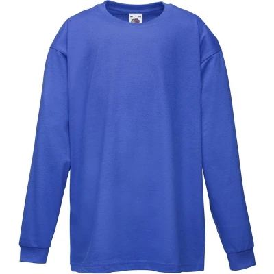 Afbeelding van Fruit of the Loom Kids Value Weight Longsleeve 5 stuks T shirt Royal (Maat 164)