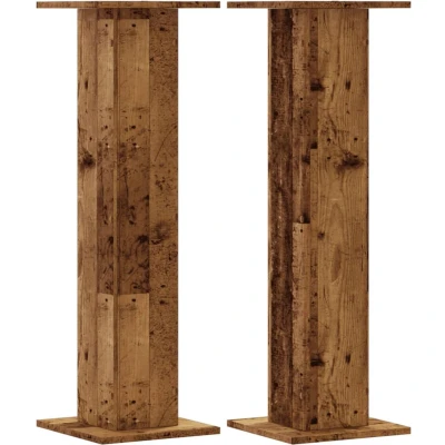 Afbeelding van vidaXL Speakerstandaards 2 st 30x30x95 cm bewerkt hout oud houtkleurig