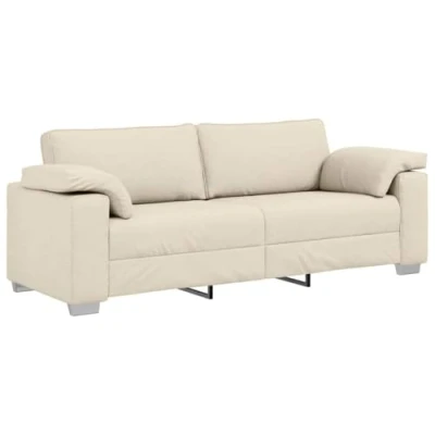 Afbeelding van vidaXL Beige Metaal, Hout, Schuim, Textilene, Linnen 3 Zits