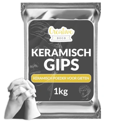 Afbeelding van Creative Deco Keramisch Polymeer Gips 1kg Gietmassa Wit Gietpoeder Modelgips Voor Gieten Knutselen Modelleerwerk Geurloos