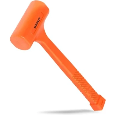 Afbeelding van NEIKO 02849A 4LB Dode Blow Hammer, Neon Oranje Unibody gegoten Geruite grip Vonk en rebound bestendig