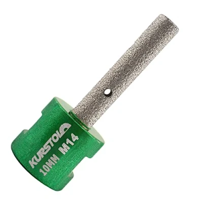 Afbeelding van KURSTOL Diamond Finger Frezen Bit Drum Wheel Dia 10mmXM14 Thread voor het vergroten van Vormen Ronde Bevel Bestaand Gat porselein, Hard Keramisch, Graniet, Marmer Flat