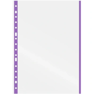 Afbeelding van Grafoplás 5511051. Doos met 100 transparante hoesjes, meerdere gaten, folieformaat, rood, 16 polypropyleen, extra glas, voor ringmappen